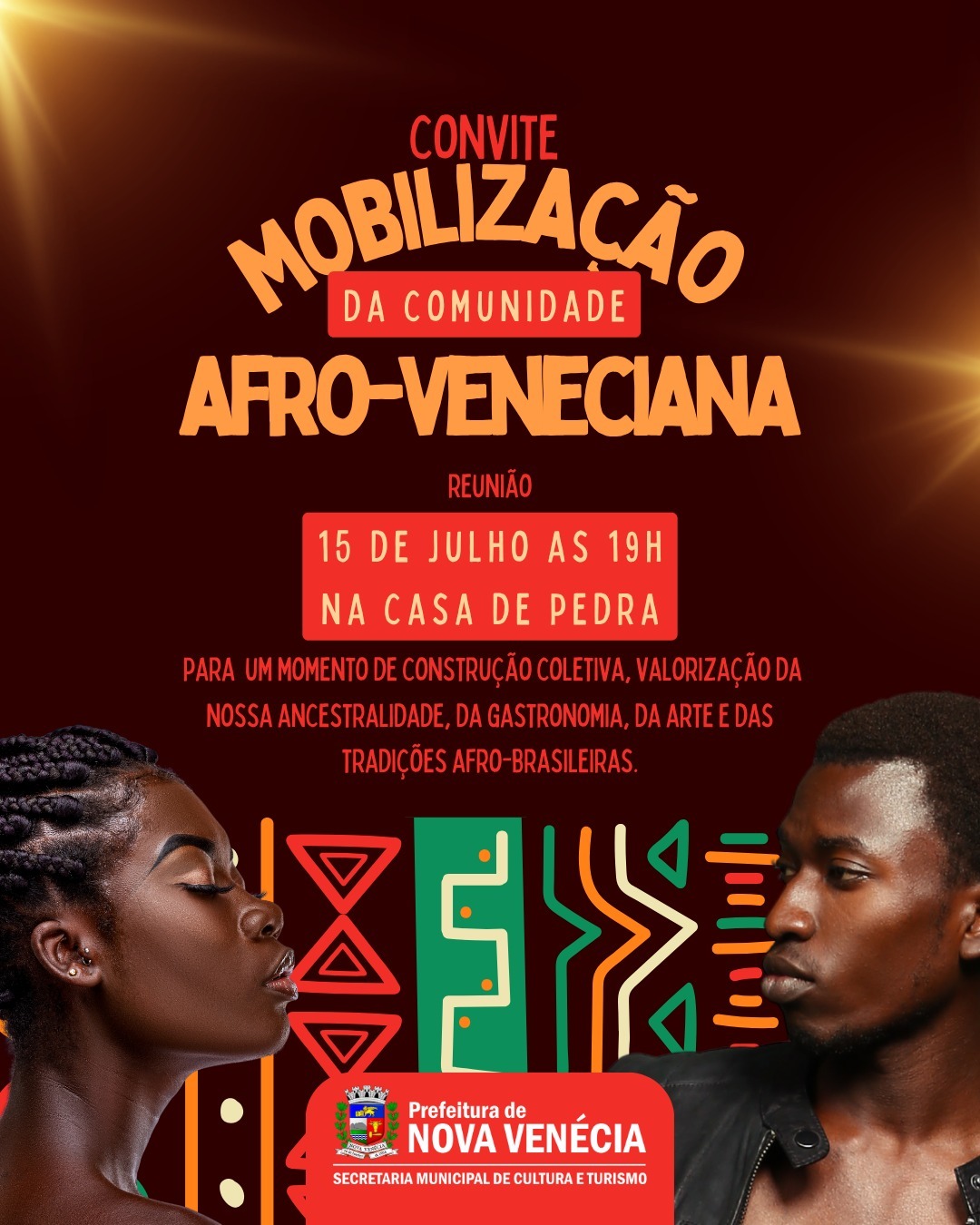 Prefeitura convida comunidade para reunião de planejamento do 2º Festival Gastronômico Afroveneciano Kizomba