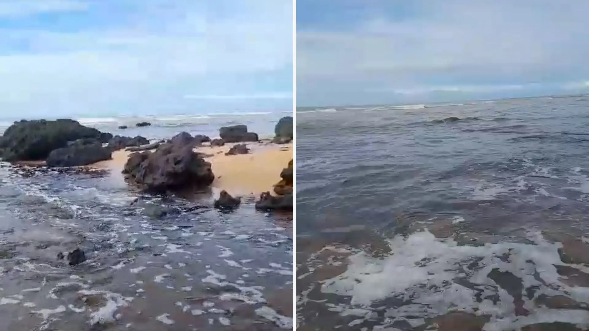 Água escura, espuma e forte odor preocupam moradores de Manguinhos, na Serra